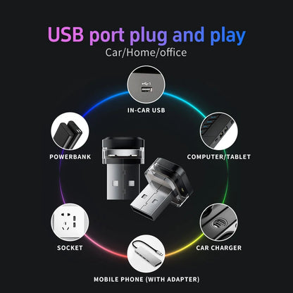 Mini USB LED Atmosphere Light - Smart Car Interior Lighting, Laptop Keyboard Night Decoration Light, DC 5V