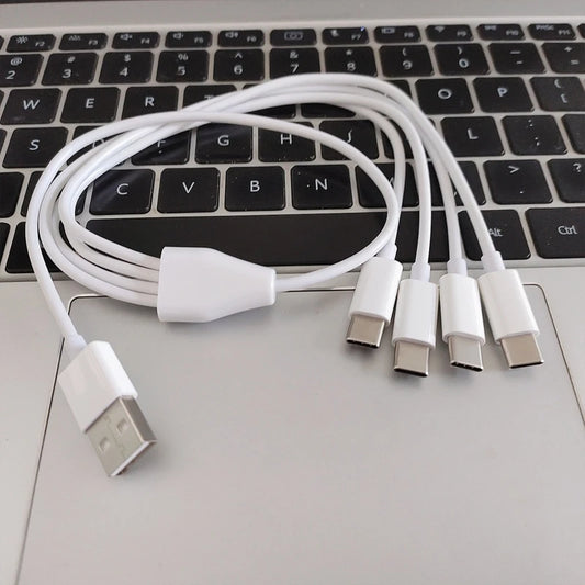 4-in-1 Multi-Port USB-C Long Charging Cable – Fast Charge Cord with Type-C Connector for Cellphones