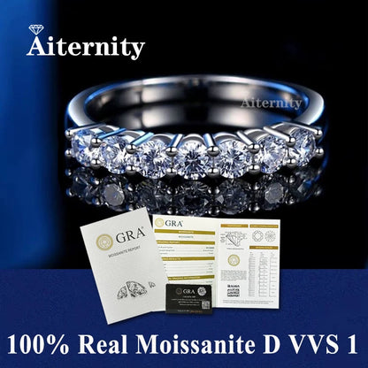 100% Pass Diamond Tester Pen & Moissanite Ring – Matching 925 Sterling Silver Wedding Band for Women