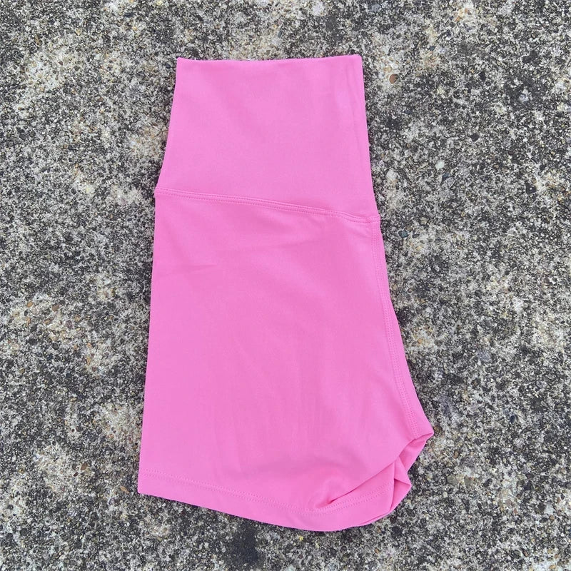 Women’s High Waist Fitness Shorts – Sexy Solid Color Yoga & Cycling Athletic Shorts Squat Proof Workout Training Activewear