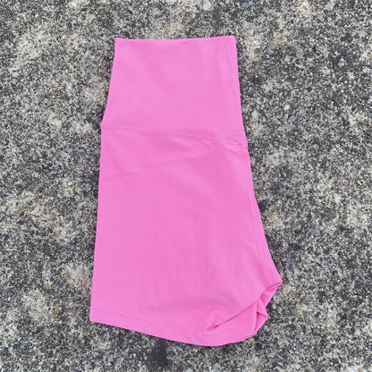 Women's High Waist Athletic Yoga Shorts – Solid Color Squat Proof Fitness Shorts for Running, Cycling & Training