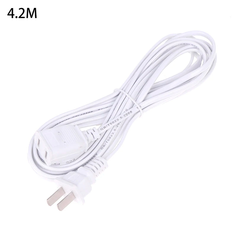 AC Power Cord with ON/OFF Switch - Two-Pin Plug Extension Cable Adapter for Home & Electronics