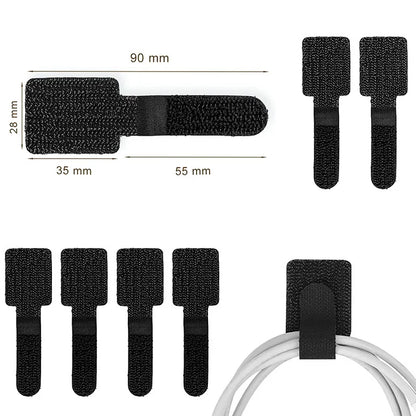 Reusable Cable Ties Fastening Wire Organizer - Self-Adhesive Adjustable Cord Holder Straps for Desk Management