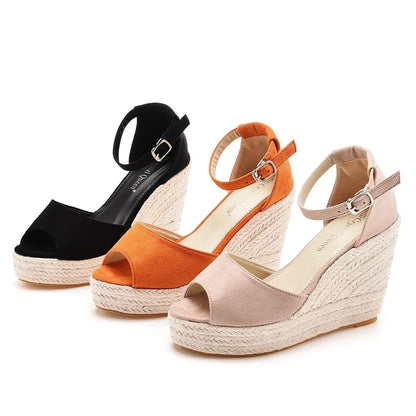 Plus Size Women’s Summer Wedges – High Heel Platform Sandals for Party, Evening & Wedding, Sizes 32–44
