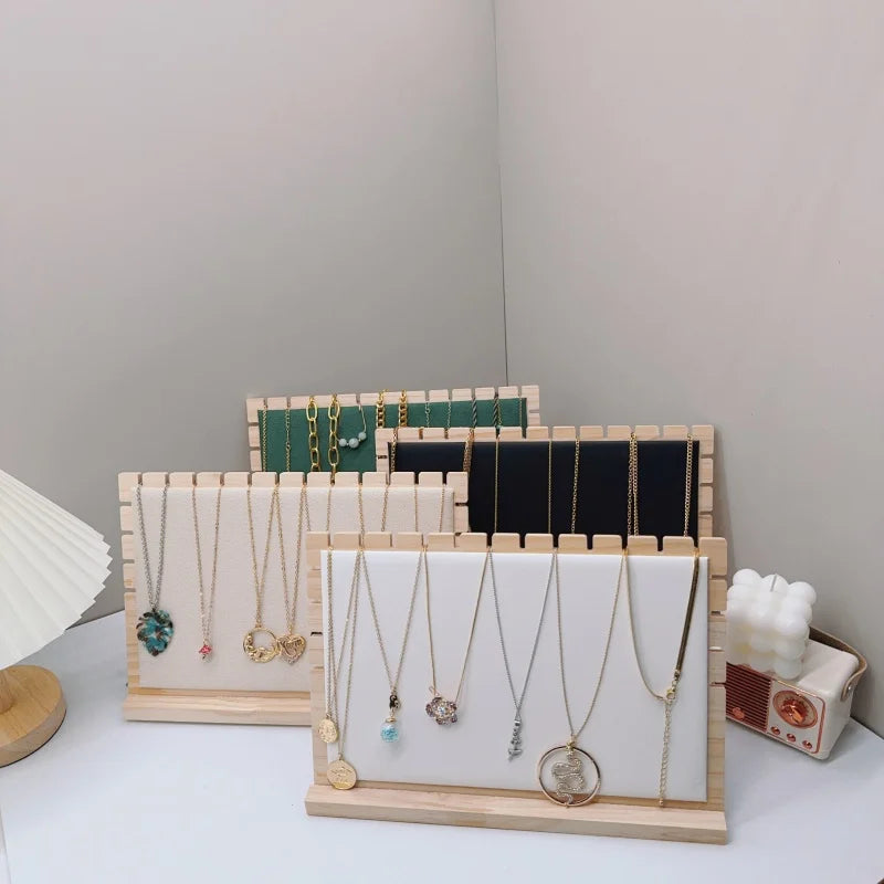 Creative Solid Wooden Necklace Display Frame – Pendant Support Jewelry Display Stand