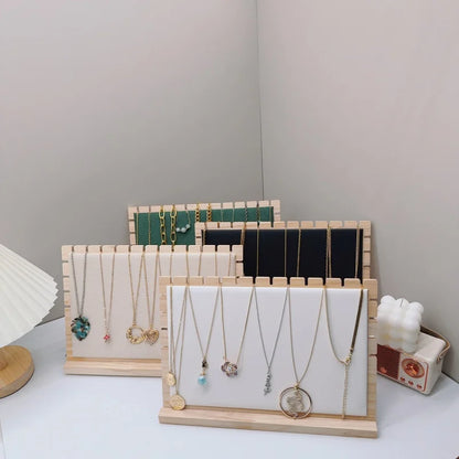 Creative Solid Wooden Necklace Display Frame – Pendant Support Jewelry Display Stand