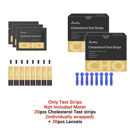3-in-1 Multifunction Cholesterol, Uric Acid, and Blood Glucose Meter – Diabetes, Gout, and Blood Sugar Monitor with Test Strips