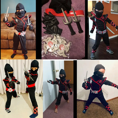 Black Ninja Costume Anime Ninja Toy Set - Samurai Mask Children's Holiday Gift Outfit