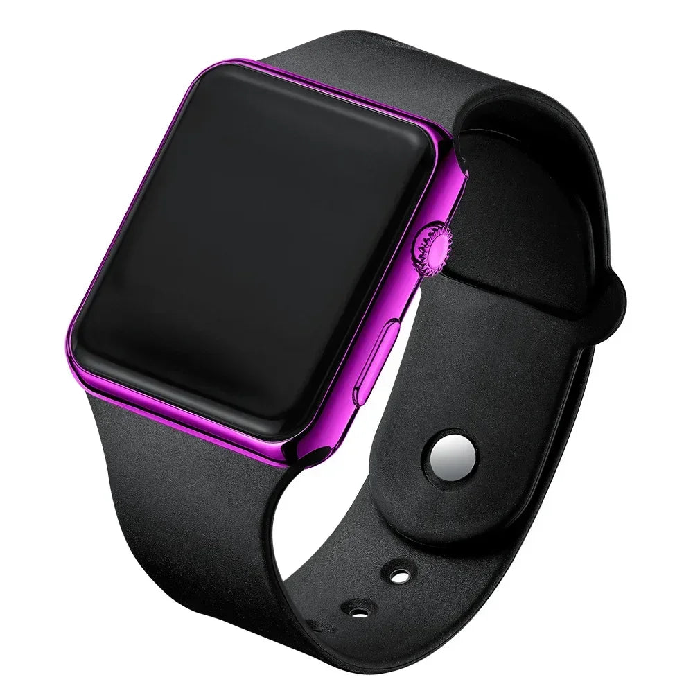 Digital LED Sport Watch – Square Electronic Wristwatch for Men & Women, Casual Silicone Fashion Watch