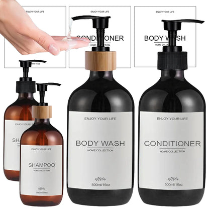 Kitchen Sink Soap Dispenser Bottle with Waterproof Labels – Refillable Dish Pump for Countertop