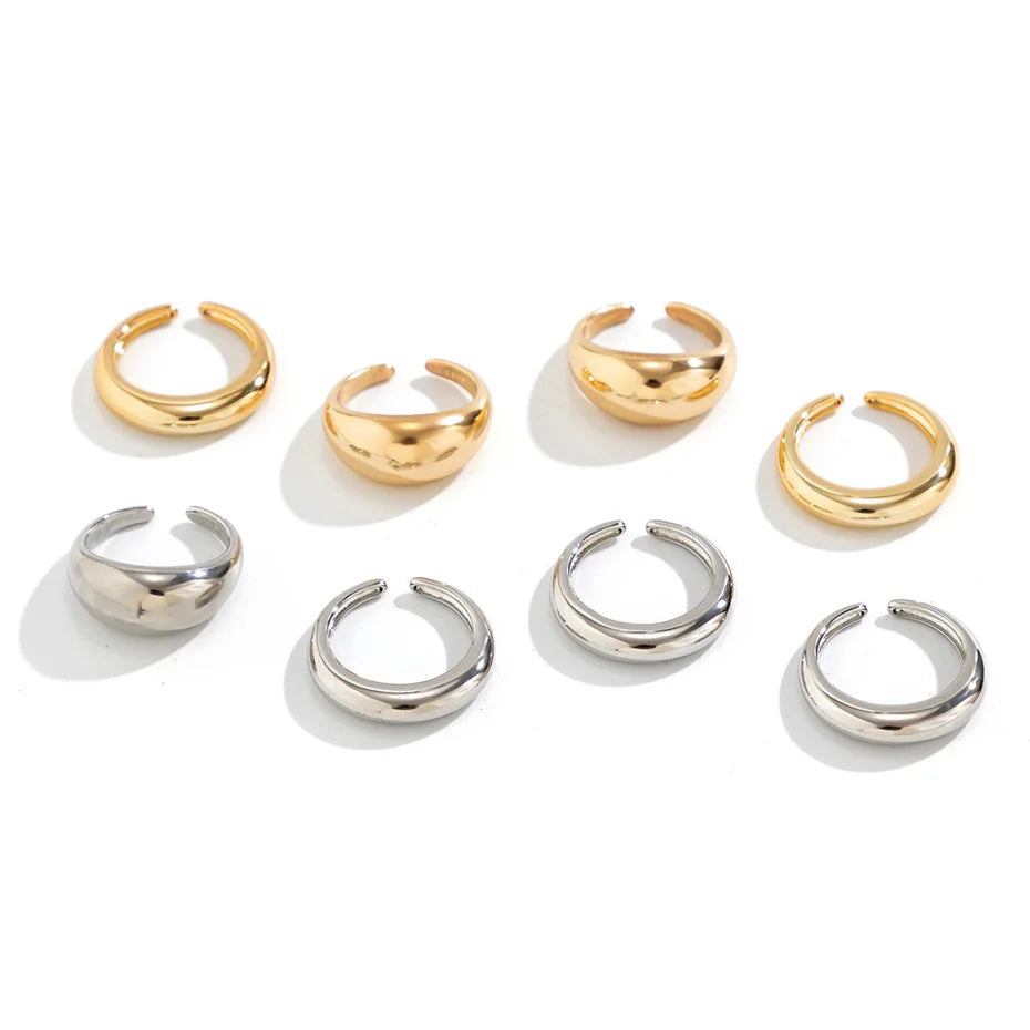 8Pcs/Set Creative Water Drop Rings for Women – Vintage Geometric Adjustable Open Finger Rings, Couple Wedding Accessories