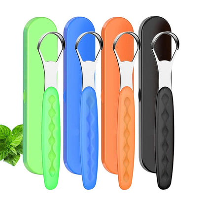 Portable Stainless Steel Tongue Cleaner – Color Tongue Scraper for Bad Breath and Oral Hygiene Care