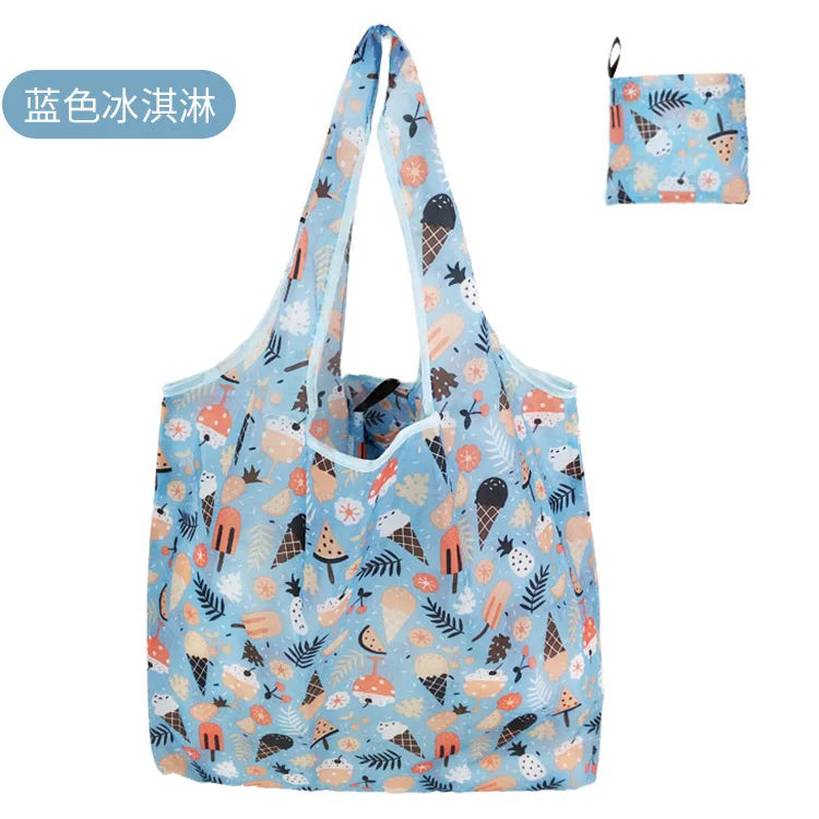 Large Foldable Reusable Shopping Tote Bag – Eco-Friendly Grocery & Beach Storage Shoulder Bag, Multi-Purpose Carry Pouch