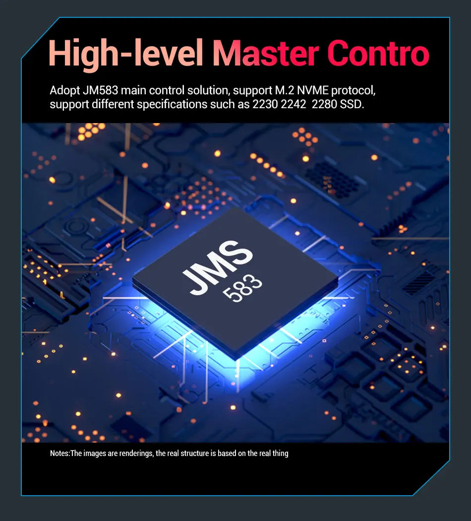 UnionSine M.2 SSD Enclosure – 10Gbps NVMe PCIe SSD Case with UASP Support for M Key Solid State Drives