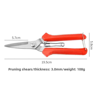 Straight-Head Pruning Shears - Stainless Steel Garden Scissors with Non-Slip Handle