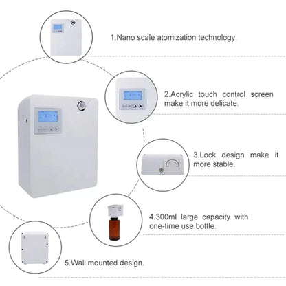 Bluetooth Smart Aroma Diffuser – Electric Air Freshener & Flavoring for Home, Hotels | 300m³ Coverage
