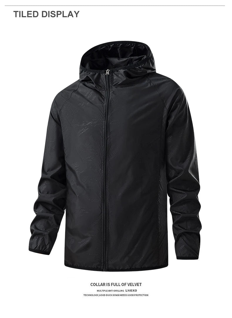 LNGXO Waterproof Hiking Jackets – Sun Protection, Windbreaker, Camping & Climbing Rain Coat, Unisex Portable Outdoor Wear