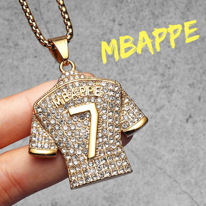 Football Legends Necklace – Messi, Cristiano Ronaldo, Neymar, Mbappé & Haaland Stainless Steel Pendant Chain Fashion Jewelry Gift for Men