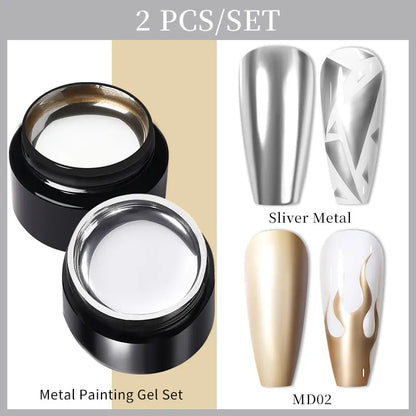 BORN PRETTY Spider Wire Gel Nail Polish 5ml - Flower Drawing & Creative Point-to-Line Nail Art Gel Varnish