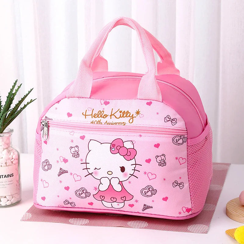 Hello Kitty Sanrio Insulated Lunch Bag - Kuromi & Cinnamoroll Bento Bag with Aluminum Foil Lining, Waterproof Oxford Fabric