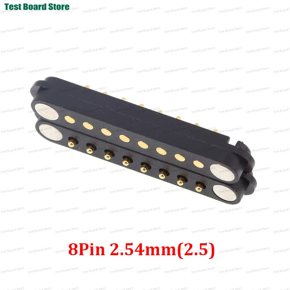 2A DC Magnetic Pogo Pin Connector - 2–8 Pin Spring-Loaded Male/Female Power Socket, 2.5/2.54/2.8mm Pitch, 1–5 Sets