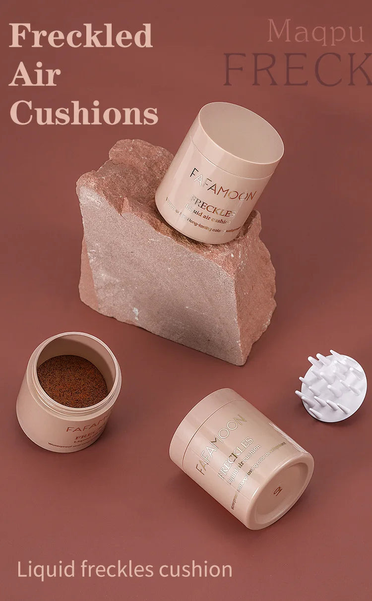 Air Cushion Freckle Stamp Kit - Lifelike Natural Simulation Fake Freckles for Face & Body, Waterproof Makeup Dot Spot Comb