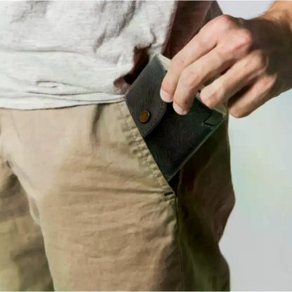 Quick-Access Cash Holder - PU Leather Money Clip Wallet & Bill Organizer Pocket Pouch
