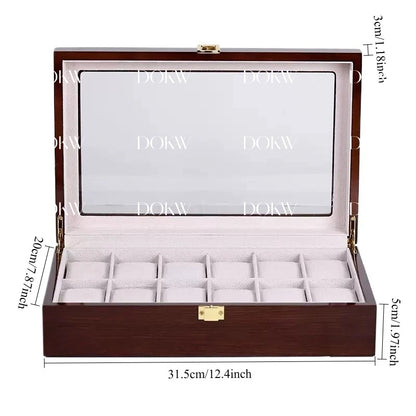 Luxury Wooden Watch Box Organizer – 1/2/3/5/6/10/12 Grid Slots Display Case for Men & Women Watches Jewelry