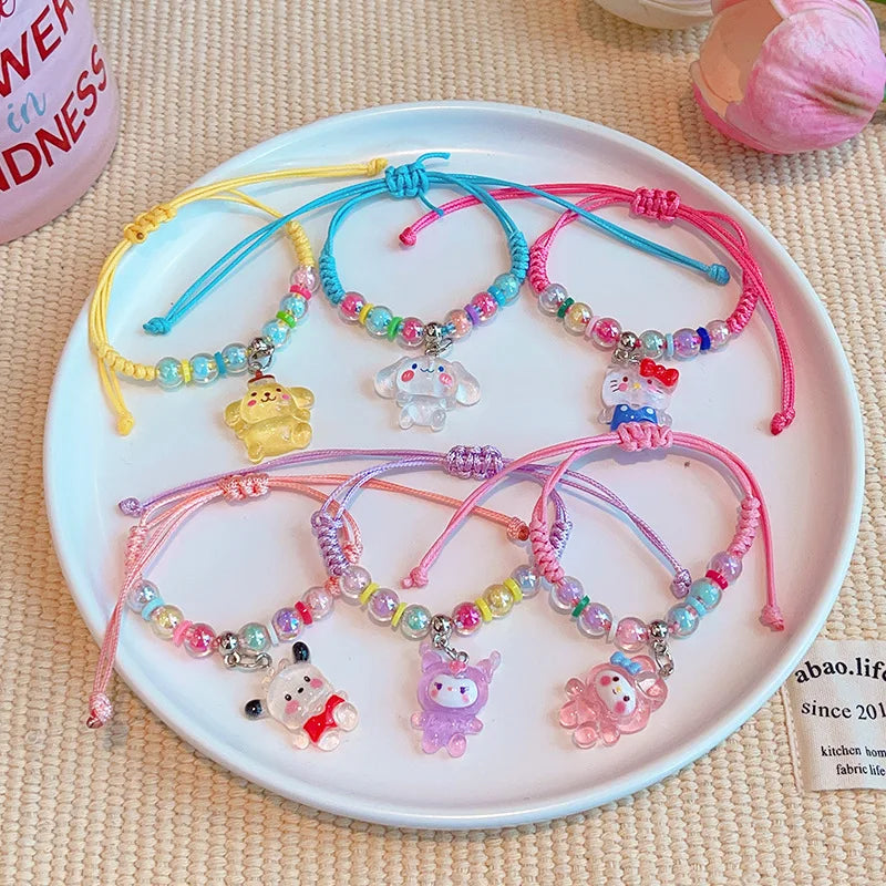 Cute KT Cat Kumi Adjustable Woven Rope Charm - Cartoon Character Accessory for Gifts, Festivals, Parties & Travel