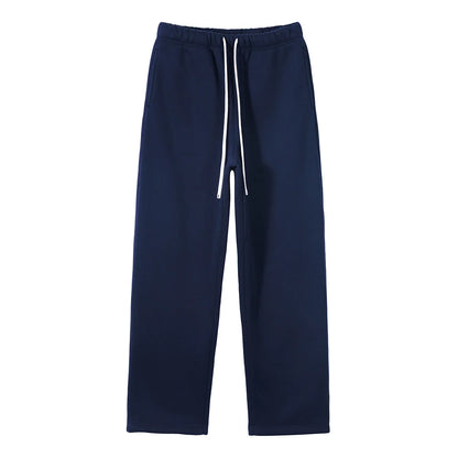 Straight-Lined Solid Color Cashmere Sweatpants – Soft Cozy Lounge Pants