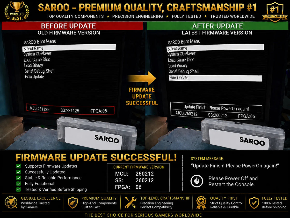 Saroo ODE for Sega Saturn - Optical Drive Emulator with SD/TF Card Reader for CD Laser Replacement and Console Modding 1.37