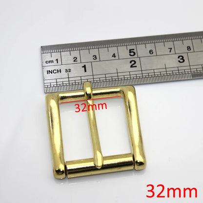 Brass Roller Belt Buckle – Adjustable Pin Buckle for Leather Belts, Bag Straps, DIY Crafts, and Accessories