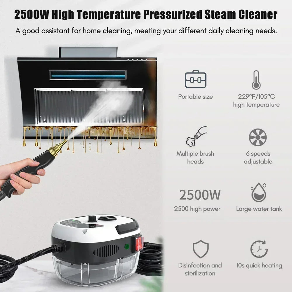 High-Temperature Steam Cleaner - Sterilization for Air Conditioning, Kitchen Hood, Home & Car, 110V US Plug / 220V EU Plug