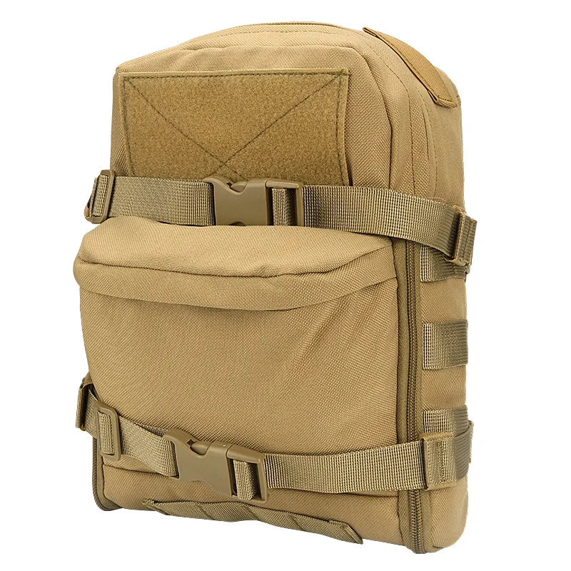 Mini Tactical Hydration Backpack - 1000D Nylon Outdoor Water Bladder Carrier with Zipper Pouch, Ideal for Hunting and Sports