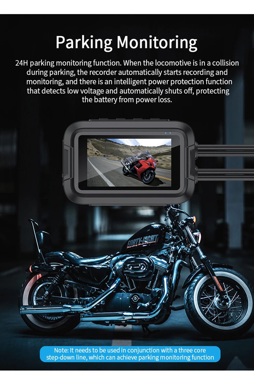 Dual 1080P Motorcycle DVR - Full Body Waterproof Camera with WiFi, GPS, Front and Rear Dash Cam Video Recorder Black Box