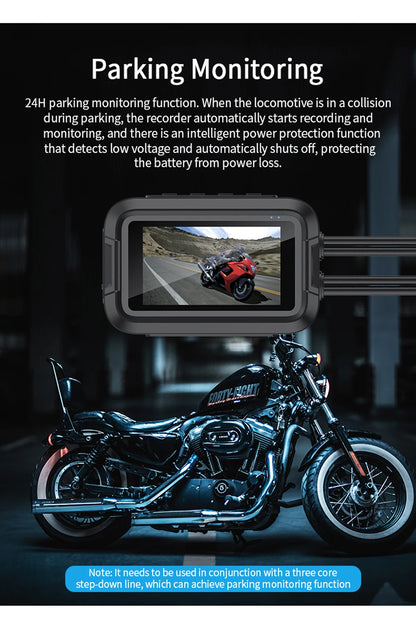Dual 1080P Motorcycle DVR - Full Body Waterproof Camera with WiFi, GPS, Front and Rear Dash Cam Video Recorder Black Box