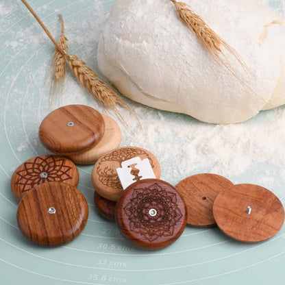 Wooden Bread Lame Tool – Dough Scraper & Scoring Knife with Blade for Bakery, Slicer/Cutter, Arc Curved Design, 1PC