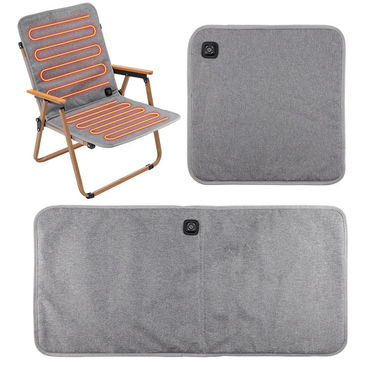 Electric Heated Seat Cushion 43x43cm / 43x90cm – 3-Temperature Adjustable Heating Mat for Office, Camping & Chair Backrest