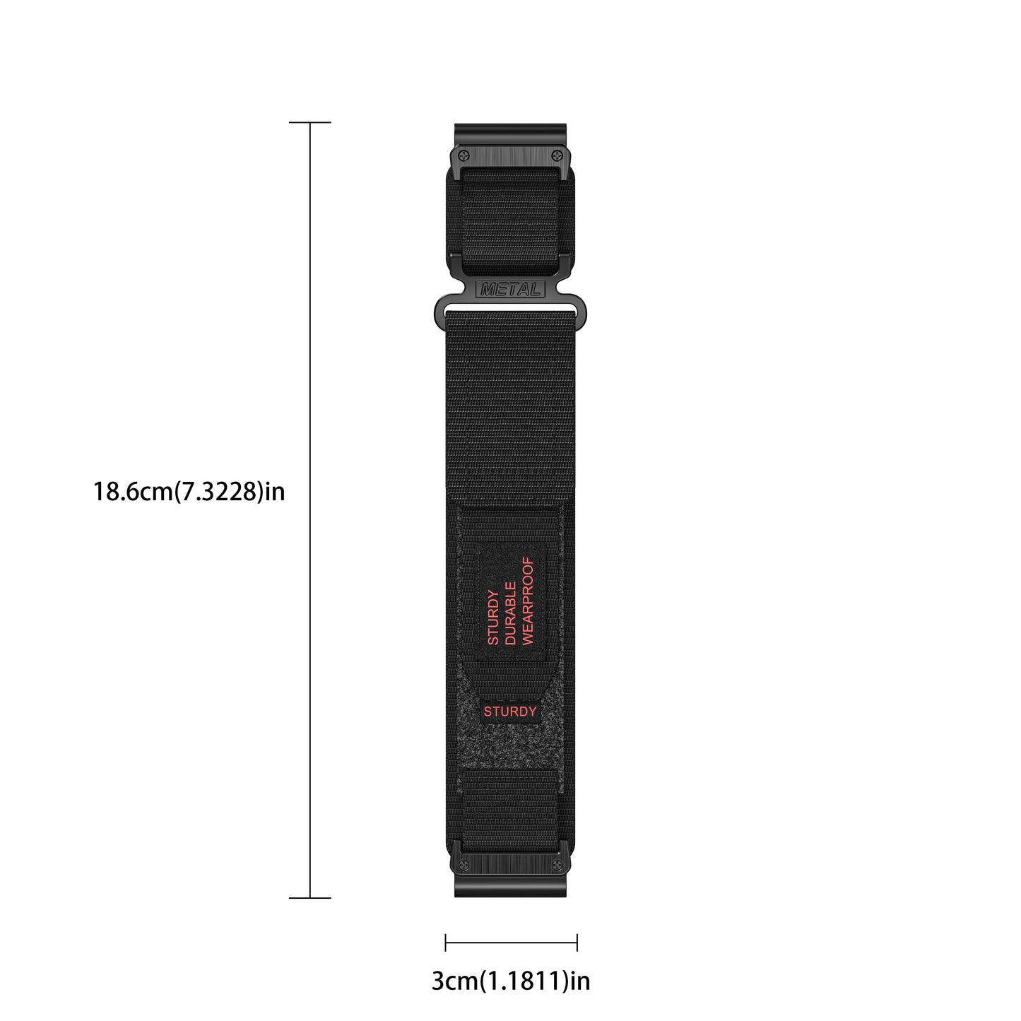 Rugged Nylon Quick Fit Watch Band — Compatible with Garmin Fenix E 8/7X/7/6/6X/5/5X/3HR