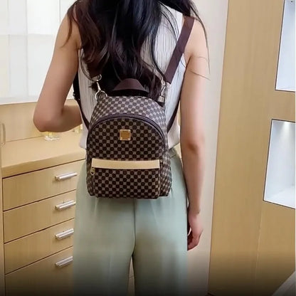Women's Mini Travel Backpack - Cute PU Leather Purse and Shoulder Bag Combo