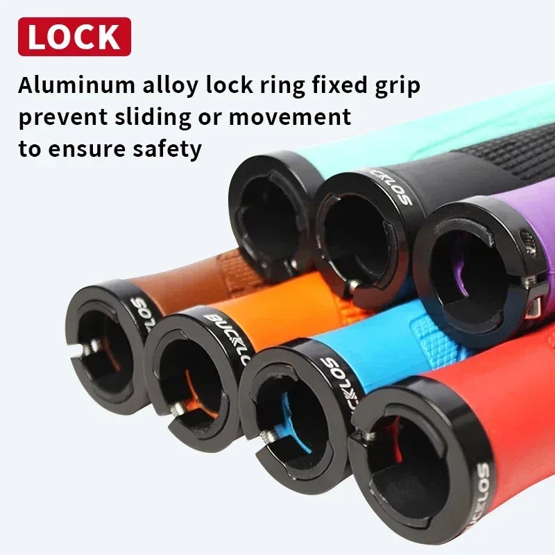 BUCKLOS Ergonomic MTB Handlebar Grips — Comfortable Soft Rubber Lock-On Bicycle Grips for Mountain Bikes