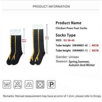 Men’s Funny 3D Chicken Socks – Cartoon Cosplay Thigh-High Cotton Socks with Flexible Fit