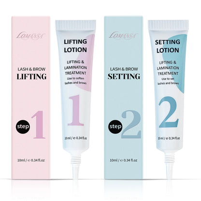 Lomansa Lash Lift Kit - Eyelash Perm & Eyebrow Lamination Set with Step 1#2#3#4 Lifting Lotion Tools