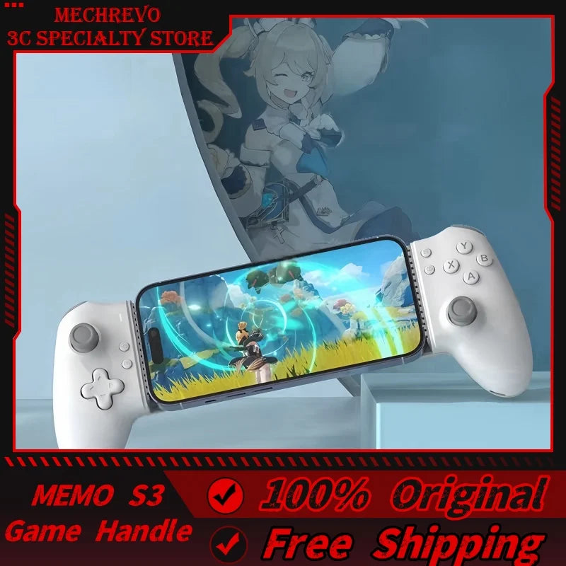 Memo S3 Gamepad Type-C Mobile Controller – Hall Effect Stretching Handle, Joystick for Android, PS Cloud Game, Customized