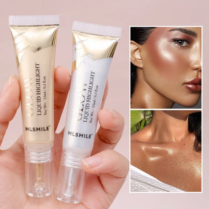 Liquid Highlighter Makeup – Pearlescent Face & Body Contour Glow, Brightening Bronzer Shimmer Illuminator Cosmetics
