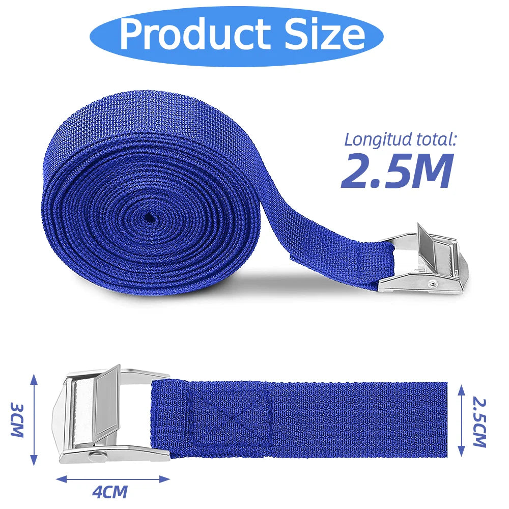 10PCS Adjustable Lashing Straps with Anti-Rust Alloy Buckles - Reusable Cam Buckle Tie Down Cinch Strap