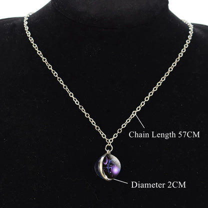Luminous Zodiac Constellation Necklace – Starry Sky Glass Ball Pendant for Men & Women, 12 Astrology Signs Gift