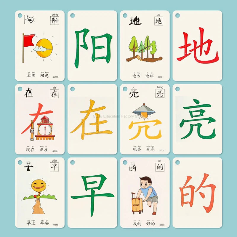 250-Word Picture Learning Cards for Kids – Hanzi, Pinyin & Literacy Enlightenment Flashcards for Kindergarten Education