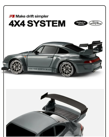 1:24 4WD RC Drift Car – High-Speed 20KM/H Remote Control Racing Toy with Turbo, 2-Speed & LED Lights for Kids & Adults