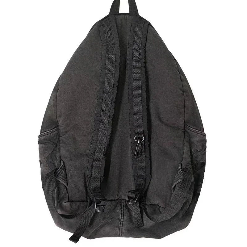Y2K Aesthetic Embroidered Letter Backpack – Vintage Gothic Patchwork Schoolbag for Students, Casual Luxury Design